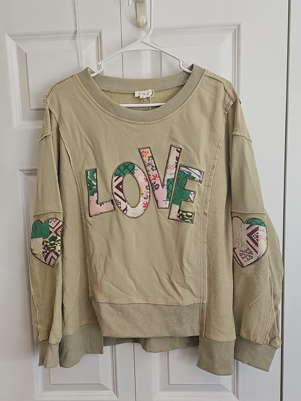 POL Neutral Olive Crewneck Sweatshirt